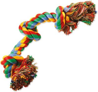 Hračka Dog Fantasy uzel bavlněný barevný 3 knoty 40cm