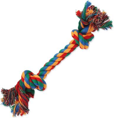 Hračka Dog Fantasy uzel bavlněný barevný 2 knoty 25cm