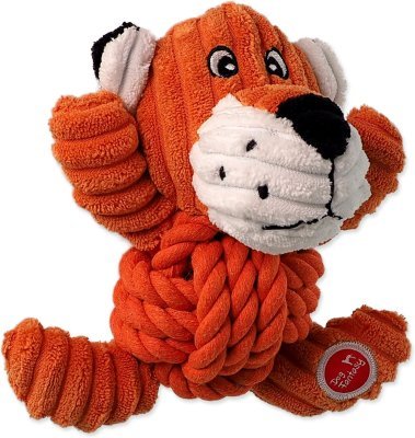 Hračka Dog Fantasy Safari tygr s uzlem pískací 18cm