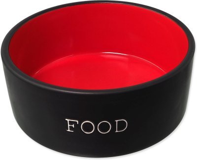 Miska Dog Fantasy keramická FOOD černá/červená 16x6,5cm, 850ml