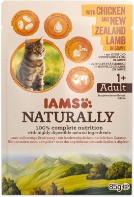 Kapsička IAMS Naturally Adult kuře & jehněčí v omáčce 85g