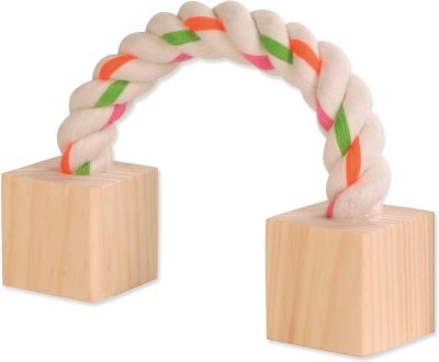 Hračka Trixie lano s dřevěnými kostkami 20cm