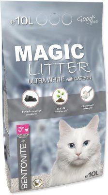 Kočkolit Magic Litter Bentonite Ultra White with Carbon 10L/9kg