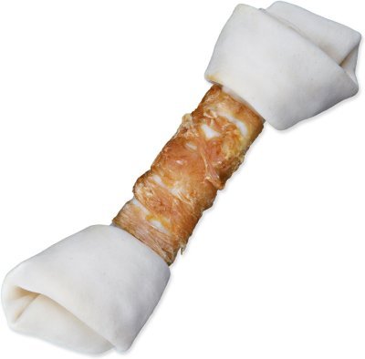 Pochoutka Trixie DentaFun buvolí kůže obalená kuřecím, kost 25cm 220g