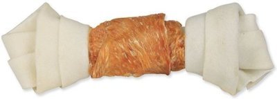Pochoutka Trixie DentaFun buvolí kůže obalená kuřecím, kost 18cm 120g