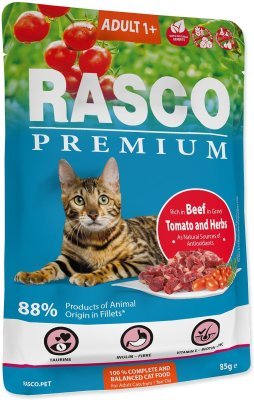 Kapsička Rasco Premium Adult hovězí s rajčaty a bylinkami 85g