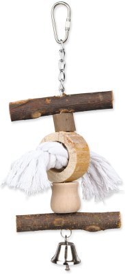 Hračka Trixie Living Toy provaz a zvoneček 20cm