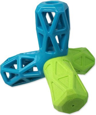 Hračka Dog Fantasy geometrická pískací modro-zelená 12,9x1,2x10,2cm