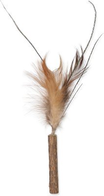 Hračka Magic Cat Natural Fun dřívko s přírodními pírky 6cm