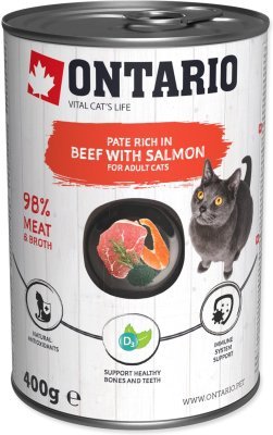 Konzerva Ontario hovězí s lososem, paté 400g
