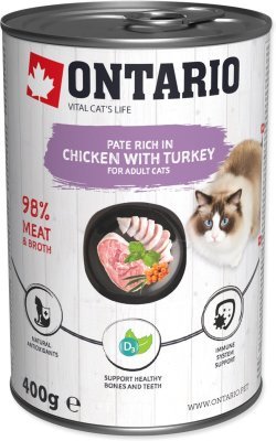 Konzerva Ontario kuře a krůta, paté 400g