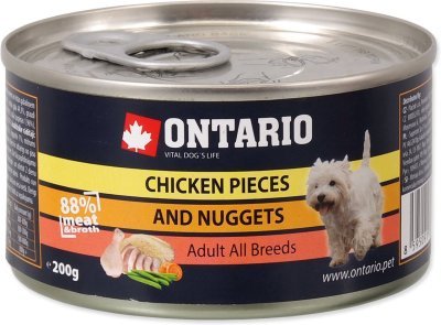 Konzerva Ontario kuřecí kousky a nugetky 200g