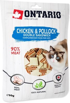 Pochoutka Ontario kuře a treska, dvojitý sendvič 50g