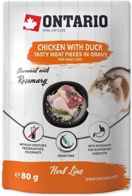Kapsička Ontario kuře a kachna v omáčce 80g