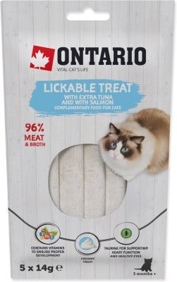 Pochoutka Ontario lízací extra tuňák a losos 5x14g