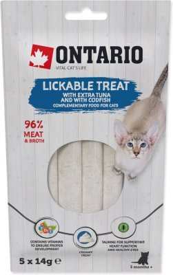 Pochoutka Ontario lízací extra tuňák a treska 5x14g