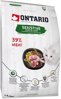 Krmivo Ontario Cat Sensitive/Derma 6,5kg