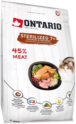Krmivo Ontario Cat Sterilised 7+ Senior 2kg