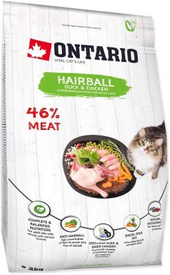 Krmivo Ontario Cat Hairball 2kg