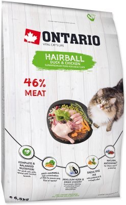Krmivo Ontario Cat Hairball 6,5kg