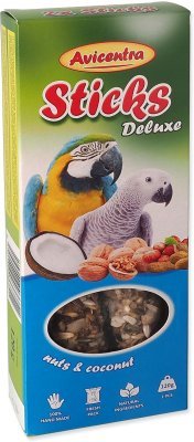 Tyčinka Avicentra Deluxe velký papoušek, s ořechy a kokosem 2ks