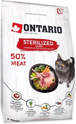 Krmivo Ontario Cat Sterilised Lamb 0,4kg