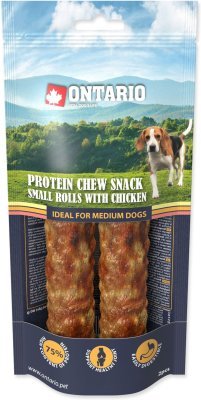 Pochoutka Ontario Protein kuře, žvýkací rolka malá 2ks 12,7cm