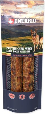 Pochoutka Ontario Protein hovězí, žvýkací rolka velká 2ks 25,4cm