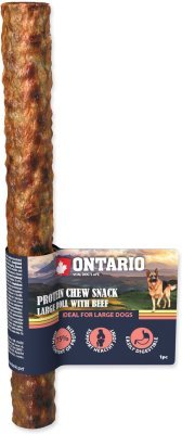 Pochoutka Ontario Protein hovězí, žvýkací rolka velká 25,4cm