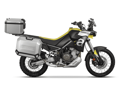 Kompletní sada hliníkových kufrů SHAD 130.kitTERRAbig48-65 TERRA, 48L topcase 47L/47L boční kufry, včetně montážní sady a plotny SHAD Aprilia Tuareg 660