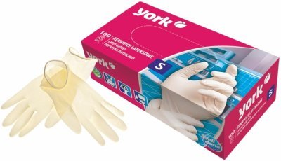 YORK latexové rukavice S 100 ks
