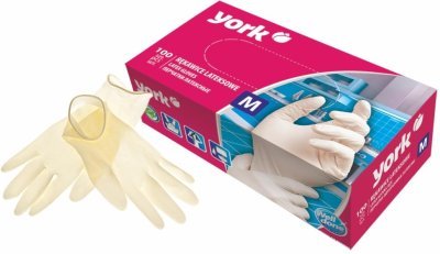YORK latexové rukavice M 100 ks