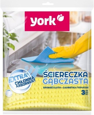 YORK utěrka houbová 17,5x15,5 cm 3 ks