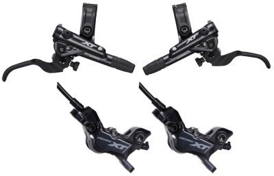 Brzda kotoučová SHIMANO XT M8120 čtyřpístková před. a zad. komplet bez kotoučů (zadní J-kit)