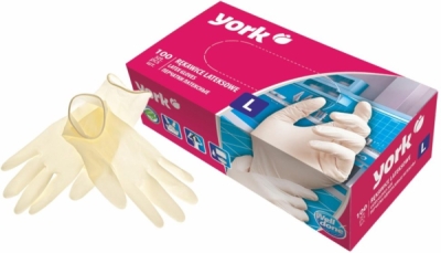 YORK latexové rukavice L 100 ks