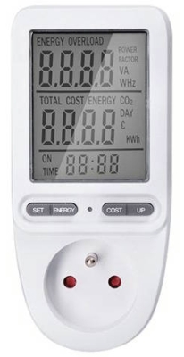 Solight digitální měřič spotřeby el. energie, velký displej (DT27)