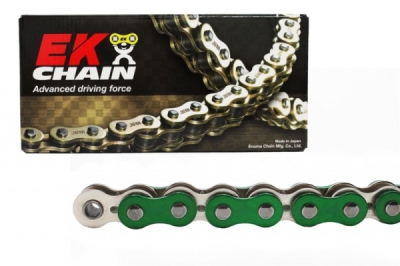 QX-kroužkový řetěz EK EK520SRX2112LMZ 520 SRX2 112 L Metalická zelená (100701A112MG)