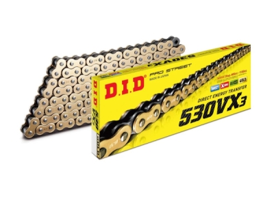 VX série X-Kroužkový řetěz D.I.D Chain 530VX3 112 L Zlatá/Černá