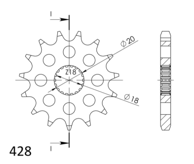 Řetězové kolečko SUPERSPROX CST-426:16 16 zubů, 428
