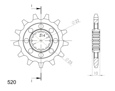 Řetězové kolečko SUPERSPROX CST-250/300:14 14 zubů, 520