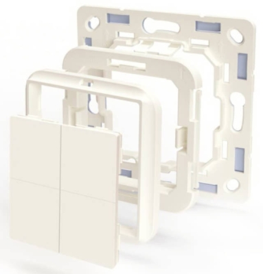 Shelly BLU Wall Switch 4 & Busch-Jaeger Adapter - inteligentní čtyřtlačítkový Bluetooth přepínač