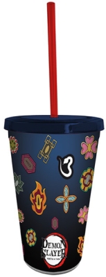 Kelímek s brčkem Demon Slayer - Pillars 470ml
