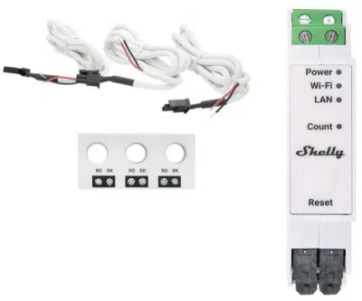 Shelly Pro 3EM-3CT63 - 3-fázové měření spotřeby, LAN, WiFi, Bluetooth