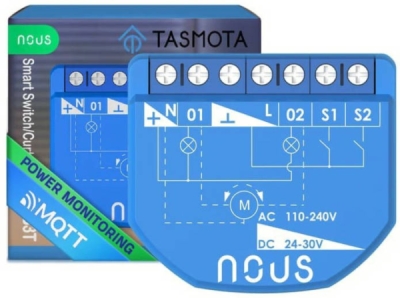 Nous B3T WiFi Tasmota Spínací Modul (2 kanály, měření spotřeby) / žaluziový Modul (1 kanál, ESP32)