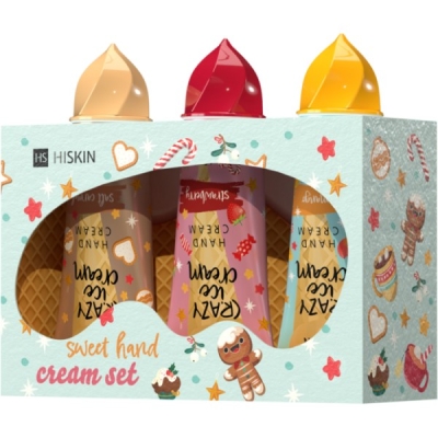 HISKIN set krémů na ruce Ice cream (mango, jahoda, karamel)
