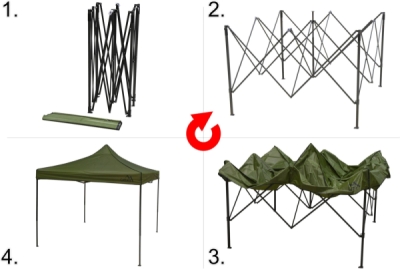 Párty stan nůžkový 3x3m zelený WATERPROOF Cattara 13338