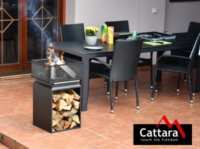 Ohniště CUBE s mřížkou 74cm Cattara 13007