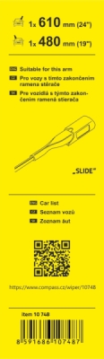 Stěrače FLAT SET (SLIDE) 610+480mm Compass