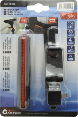 Compass cyklosvětlo zadní COB LED 60lm červené 4 funkce
