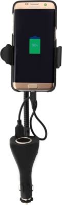 Držák telefonu do zásuvky Compass SPRING 20cm 2x USB